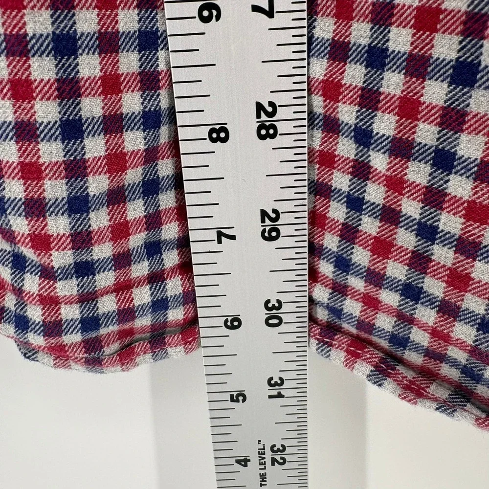Banana Republic Mens XL Crimson Red Gingham Twill Button Down Shirt 235740-01
